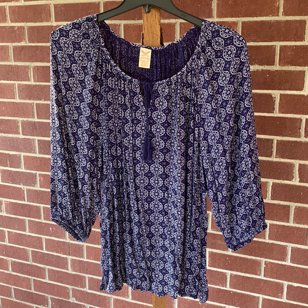 EUC - Faded Glory - Peasant Style 3/4 Sleeve Knit Blouse